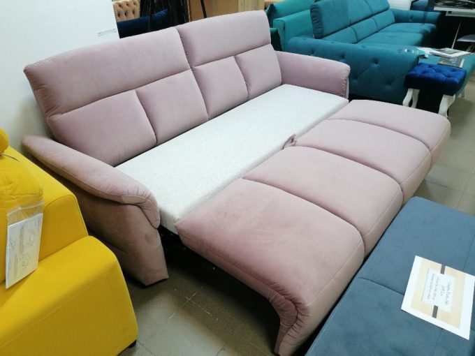 OVIEDO CANAPEA EXTENSIBILA 234 x 102 CULOARE ROZ PUDRA ZONA DE DORMIT 188 X 140 PREMIUM LINE GALA