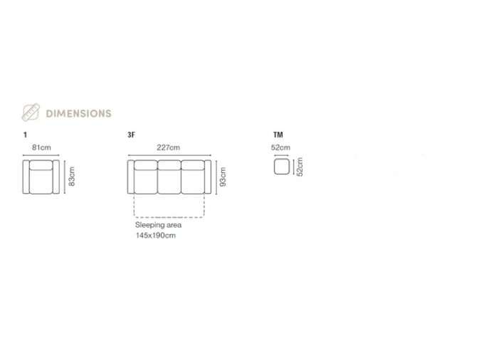 YUKA CANAPEA EXTENSIBILA-STOFA GRI INCHIS 227 cm PREMIUM LINE