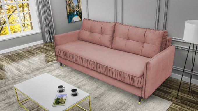 LIVIO CANAPEA EXTENSIBILA 215 x 103 STOFA BLUVEL52 GRUPA 01 ZONA DORMIT 190 X 130