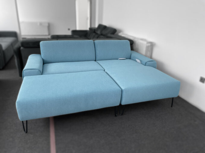 COSIMO COLTAR FIX + TABURET 236 x 169 PREMIUM LINE CULOARE ALBASTRU COLT DREAPTA