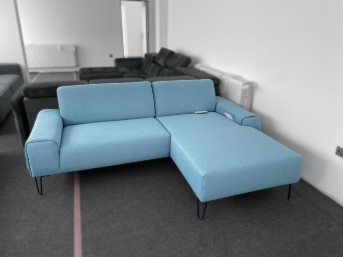 COSIMO COLTAR FIX + TABURET 236 x 169 PREMIUM LINE CULOARE ALBASTRU COLT DREAPTA