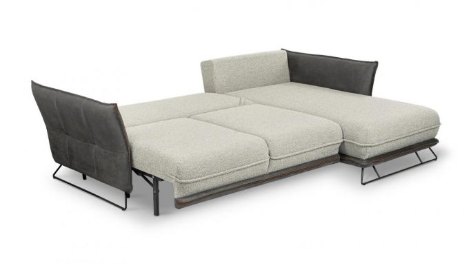 MEDIOLAN COLTAR EXTENSIBIL 255 X 180 GRI DESCHIS CU GRI INCHIS COLT DREAPTA ZONA DORMIT 225 X 138 CNV